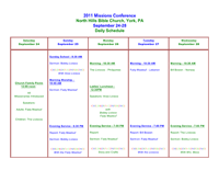Annual Missions Conference 2011 Schedule